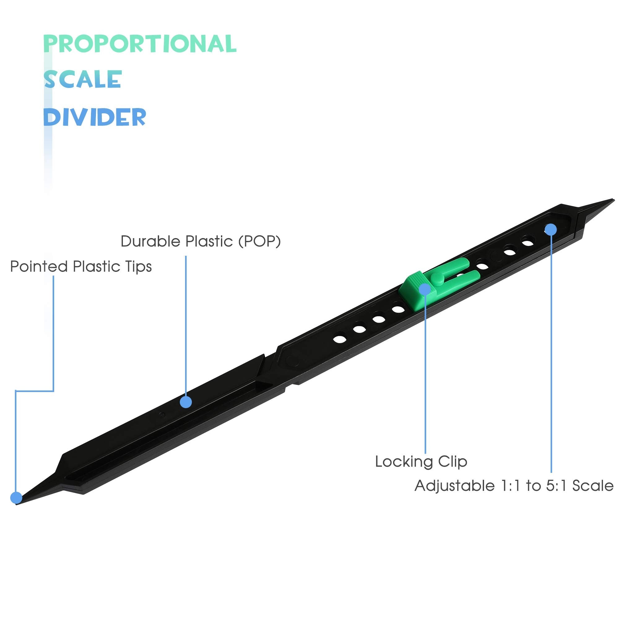 Divider Riuler 10 Inches Proportional Scale Divider Ruler Drawing Tool for Artists Ad ...