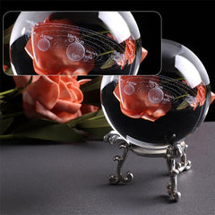 6CM Laser Engraved Solar System Ball 3D Miniature Planets Model Sphere Glass Globe Ornament Home Decor Gift for Astrophile