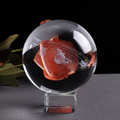 6CM Laser Engraved Solar System Ball 3D Miniature Planets Model Sphere Glass Globe Ornament Home Decor Gift for Astrophile