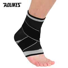 AOLIKES 1PCS 3D Weaving Elastic Nylon Strap Ankle Support Brace Badminton Basketball Football Taekwondo Fitness Heel Protector