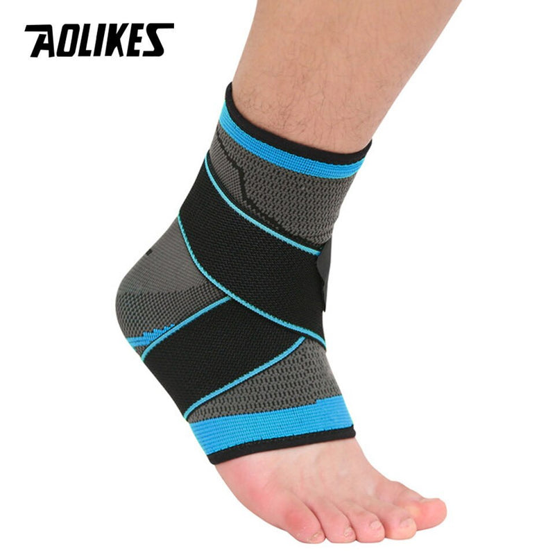 AOLIKES 1PCS 3D Weaving Elastic Nylon Strap Ankle Support Brace Badminton Basketball Football Taekwondo Fitness Heel Protector