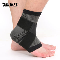 AOLIKES 1PCS 3D Weaving Elastic Nylon Strap Ankle Support Brace Badminton Basketball Football Taekwondo Fitness Heel Protector