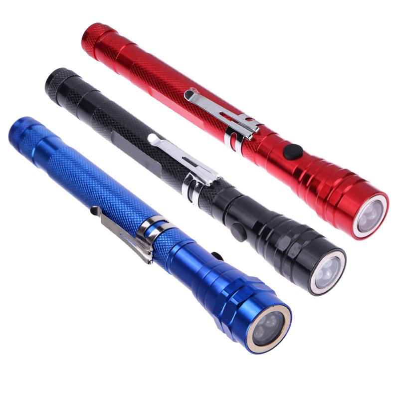 Flexible Magnet Camping Fishing Telescopic 360 Degree Head Flashlight 3 LED Outdoor Torch Magnetic Pick Up Tool Lamp Light