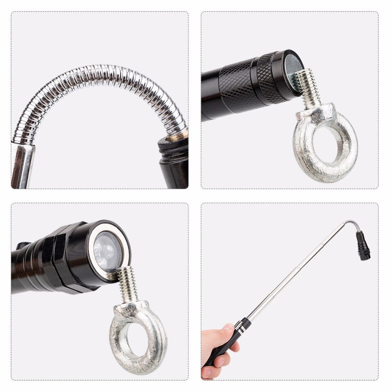 Flexible Magnet Camping Fishing Telescopic 360 Degree Head Flashlight 3 LED Outdoor Torch Magnetic Pick Up Tool Lamp Light