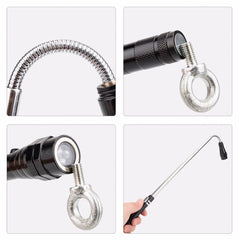 Flexible Magnet Camping Fishing Telescopic 360 Degree Head Flashlight 3 LED Outdoor Torch Magnetic Pick Up Tool Lamp Light