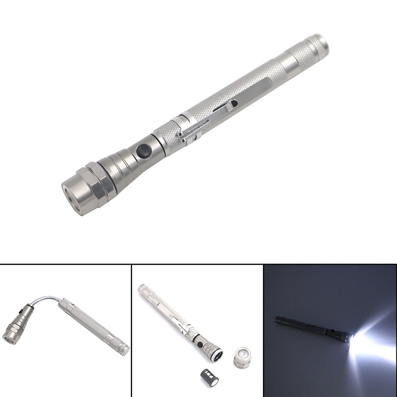 Flexible Magnet Camping Fishing Telescopic 360 Degree Head Flashlight 3 LED Outdoor Torch Magnetic Pick Up Tool Lamp Light