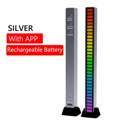 RGB 32 LED Voice-Activated Pickup Strip Light Bar Car Desktop Computer Atmosphere Light RGB Music Bar USB Colorful Lamp