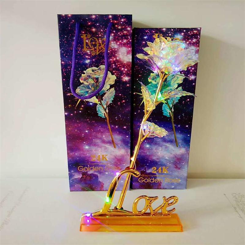 Valentine's Day Creative Gift Star Gold Foil Rose Creative Galaxy Rose Home Decoration Decoration Crafts Teacher's Day Gifts