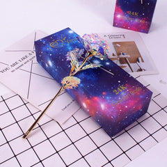 Valentine's Day Creative Gift Star Gold Foil Rose Creative Galaxy Rose Home Decoration Decoration Crafts Teacher's Day Gifts