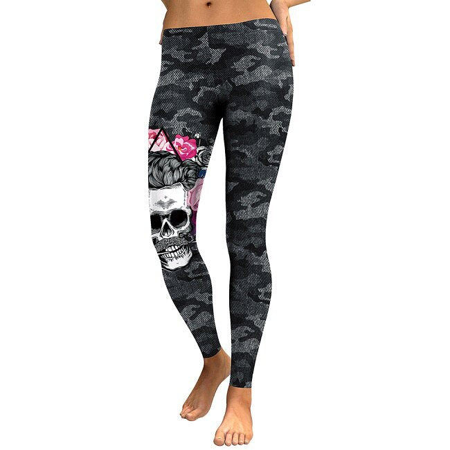 Women Skull Head Workout Leggings